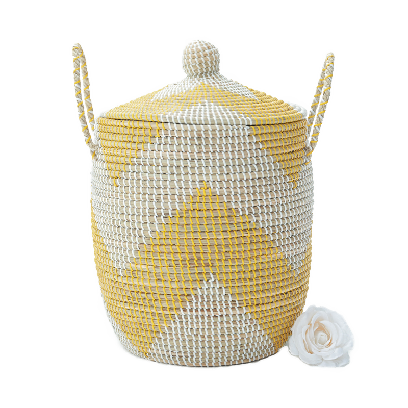 Giỏ mây tre cói có nắp đựng đồ - Giỏ mây tre - The bamboo
