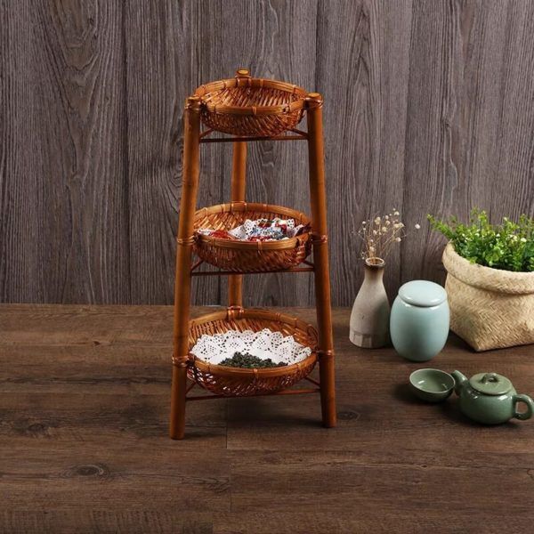 Khay tre 3 tầng - Giỏ mây tre - The bamboo