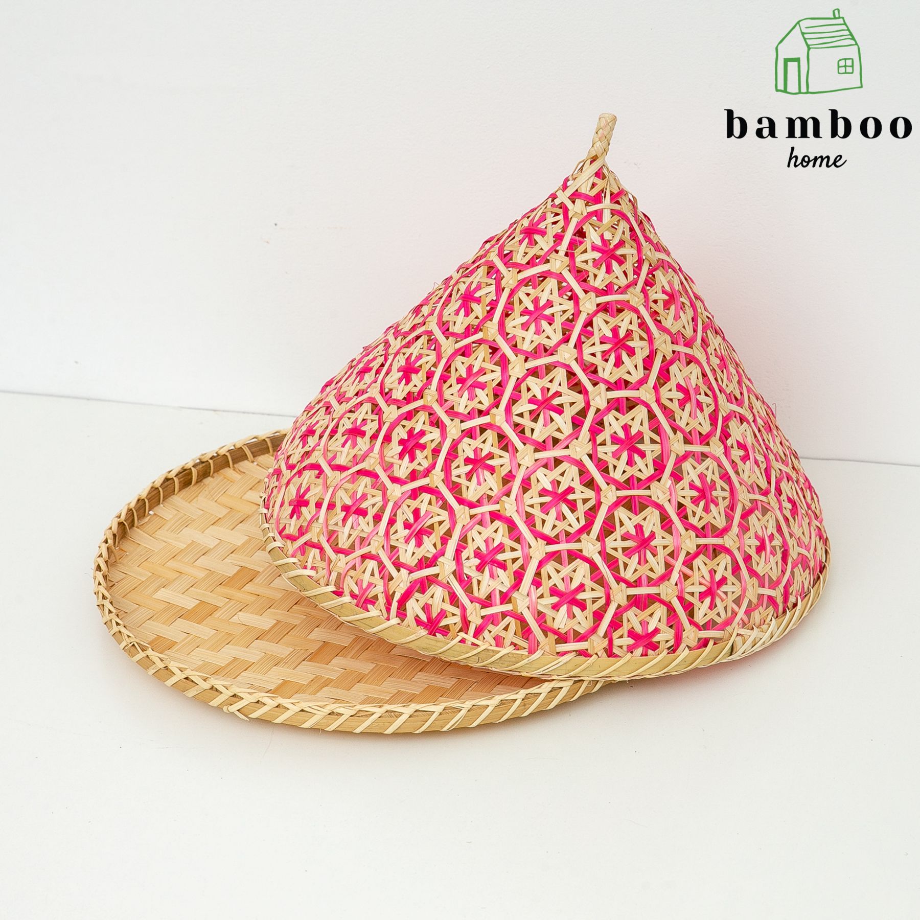 Lồng bàn tre hình chóp kèm mẹt - The bamboo - Mây tre đan