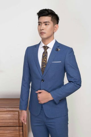 Bộ vest xanh dương 2 khuy