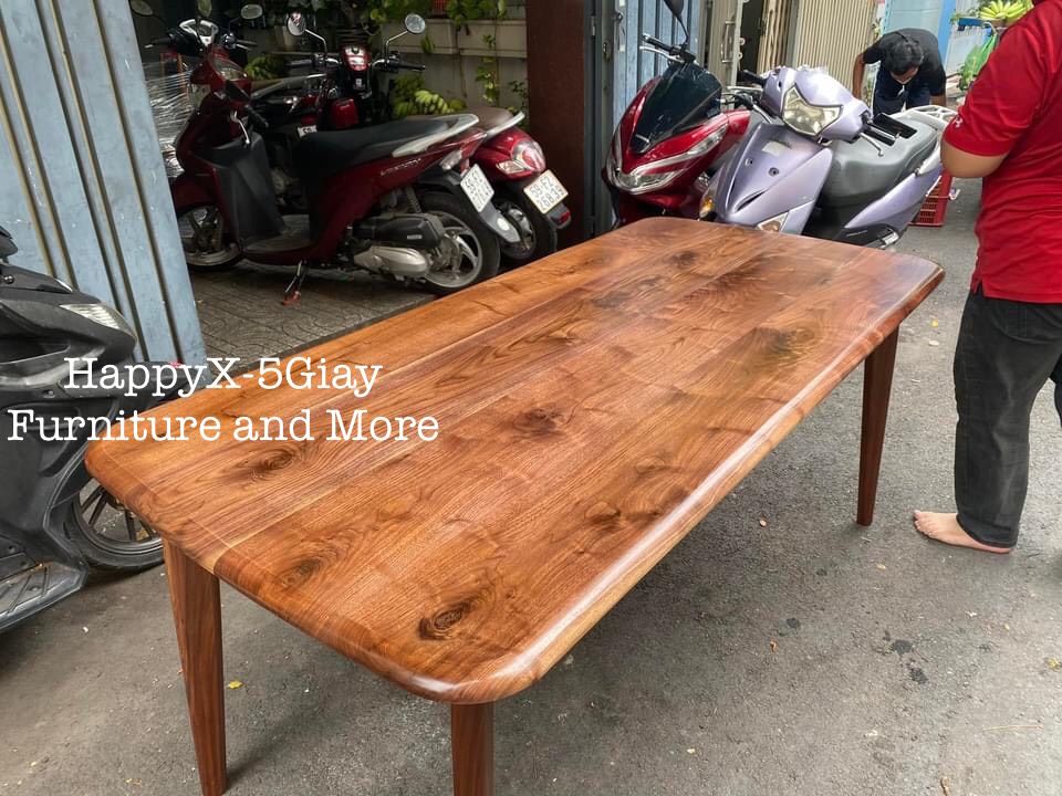 BÀN VINCENT GỖ WALNUT 1m8