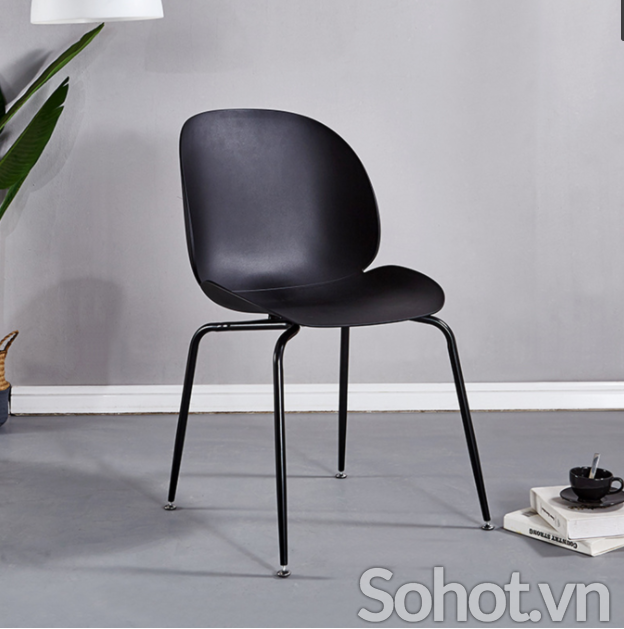 Ghế Beetle lưng nhựa chân thép sơn tĩnh điện