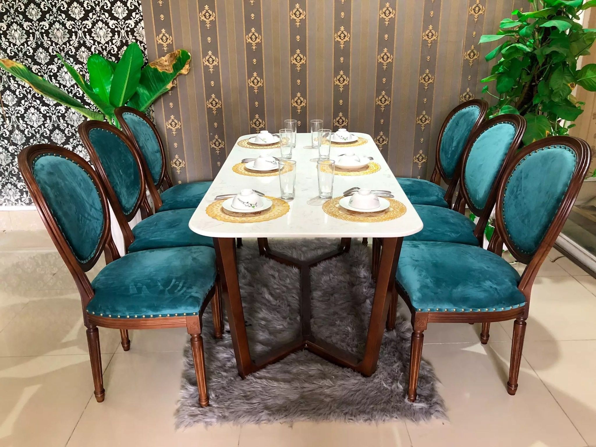 Ghế Louis 16 gỗ cao su
