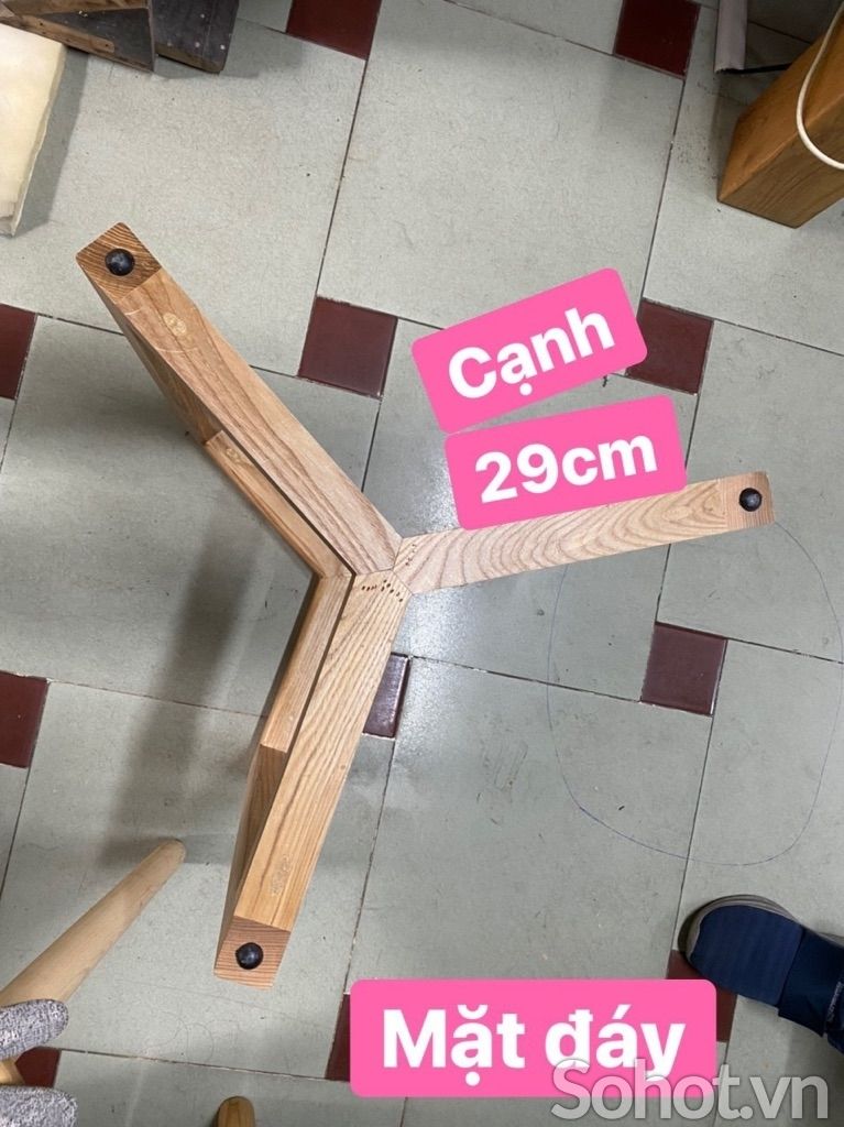 Chân bàn sofa 3 cạnh gỗ sồi