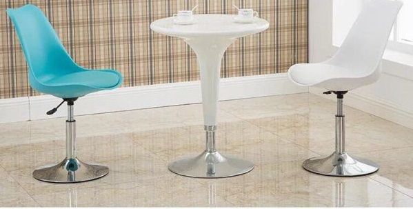 HY7 - Ghế Bar Chân Sắt Si, Mặt Nhựa Lót Nệm Simili