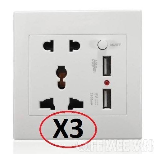  Ổ Cắm USB 2 Port X3 
