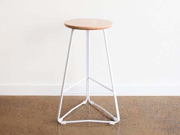 HY10 - Ghế Bar Chân Sắt Sơn Tĩnh Điện, Mật Gỗ Cao Su Ghép