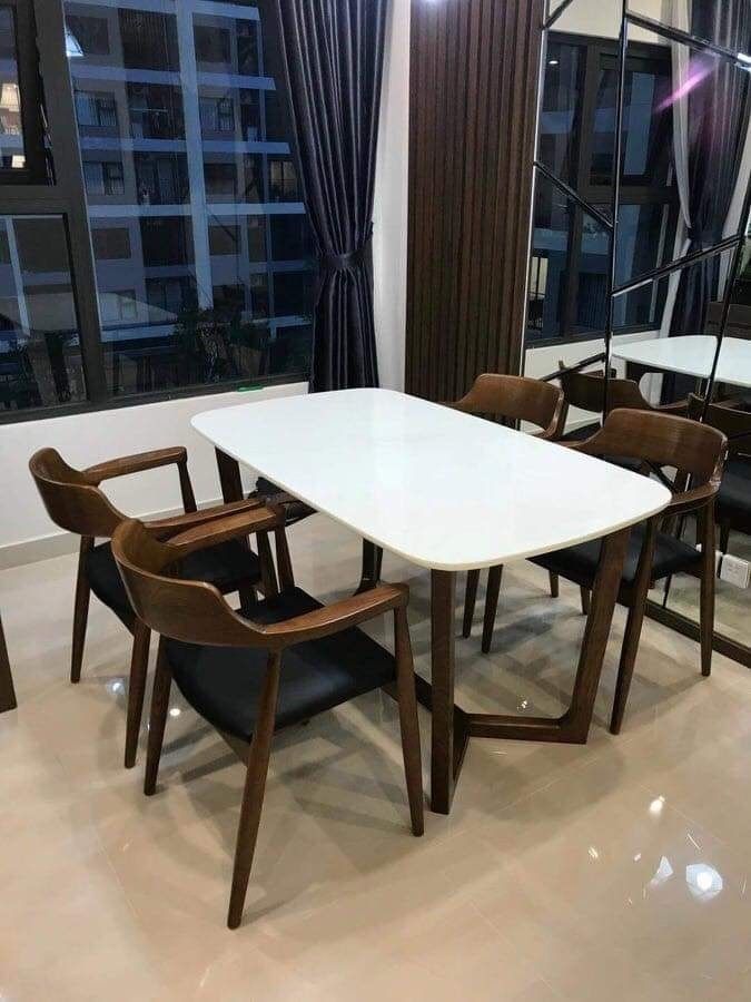 Bộ bàn ăn Concorde mặt đá và 4 ghế Hiroshima