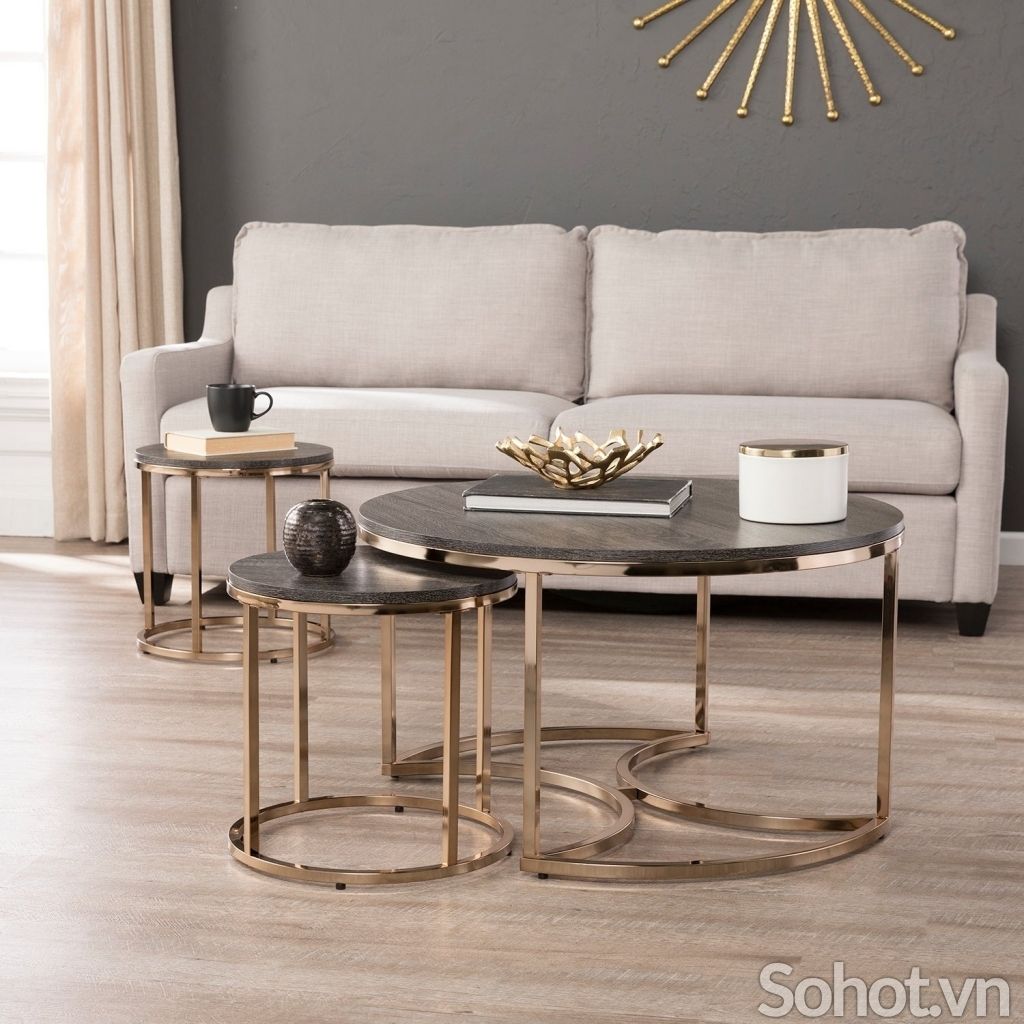  Bàn trà sofa mạ vàng hồng 