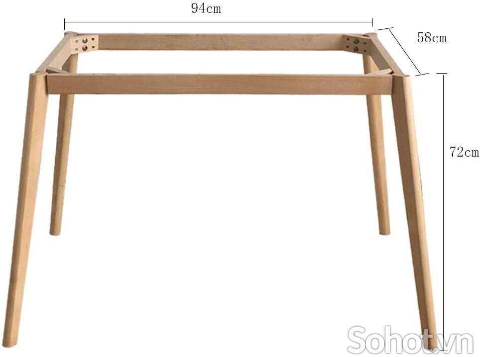 CHÂN BÀN GỖ CAO SU BASIC