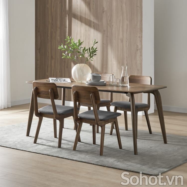 BÀN VINCENT GỖ WALNUT 1m8