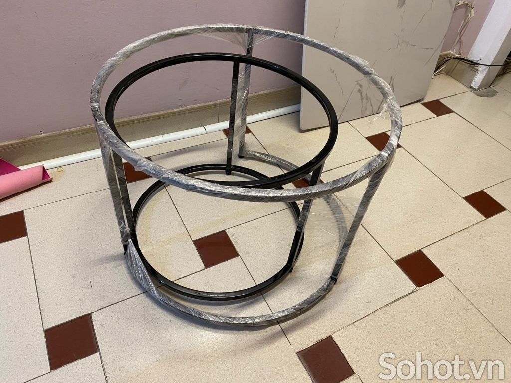 CHÂN BÀN TRÀ 2IN1 SẮT SƠN ĐEN