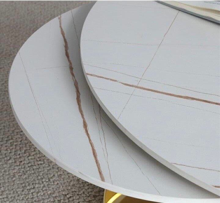 Bàn SOFA XOAY inox mạ vàng gold