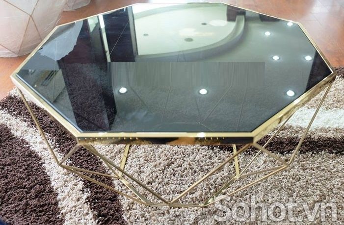 Bàn sofa kim cương mạ vàng