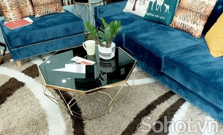 Bàn sofa kim cương mạ vàng
