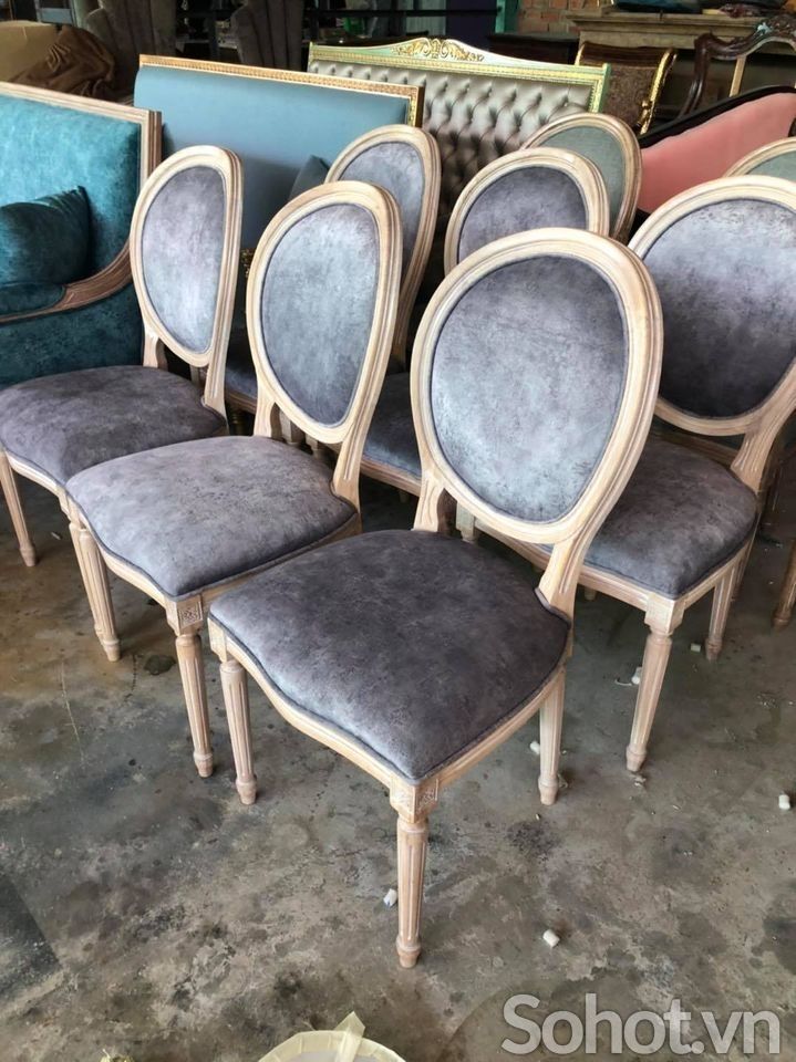 Ghế Louis 16 gỗ cao su
