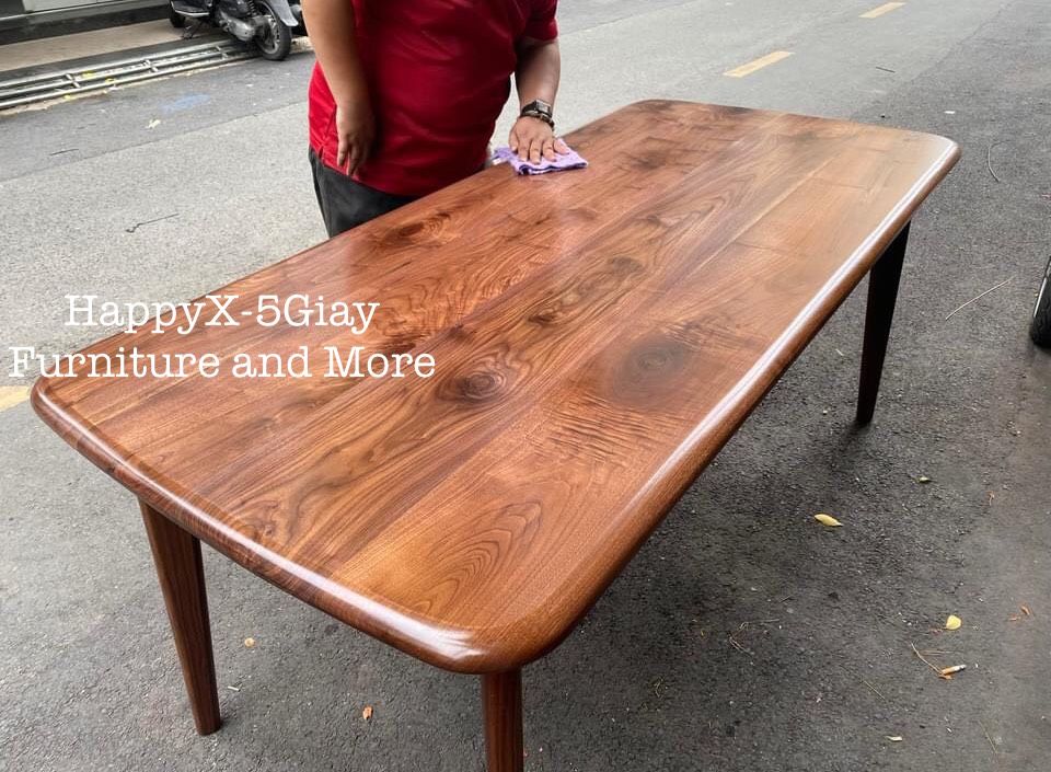 BÀN VINCENT GỖ WALNUT 1m8