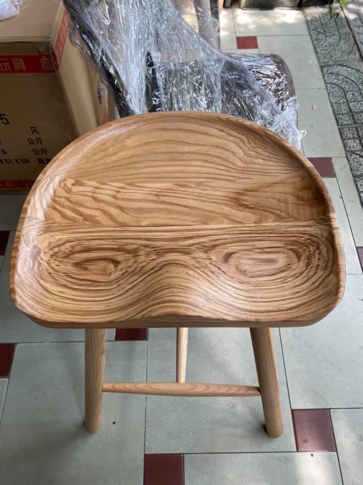 Ghế Stool Bar gỗ sồi 3 chân