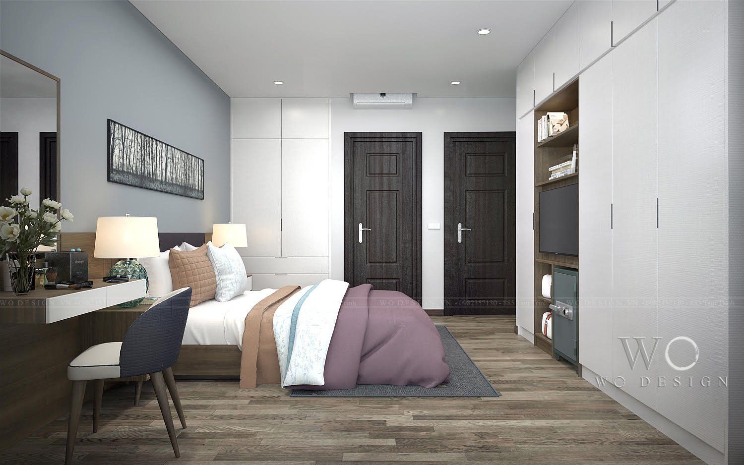 Chung cư Times City T1 83m2 (2 ngủ, 1 khách, 1 phòng đọc sách)