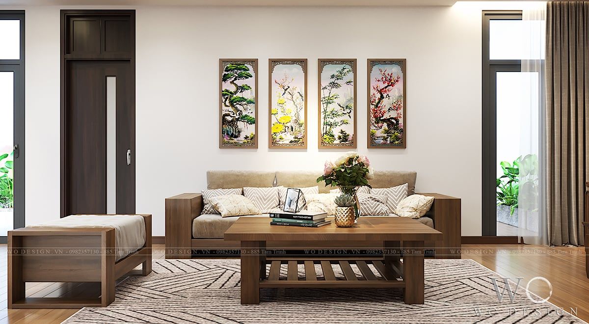 Biệt thự Bắc Ninh 200m2 (1 khách bếp + 4 ngủ) - Phong cách truyền thống
