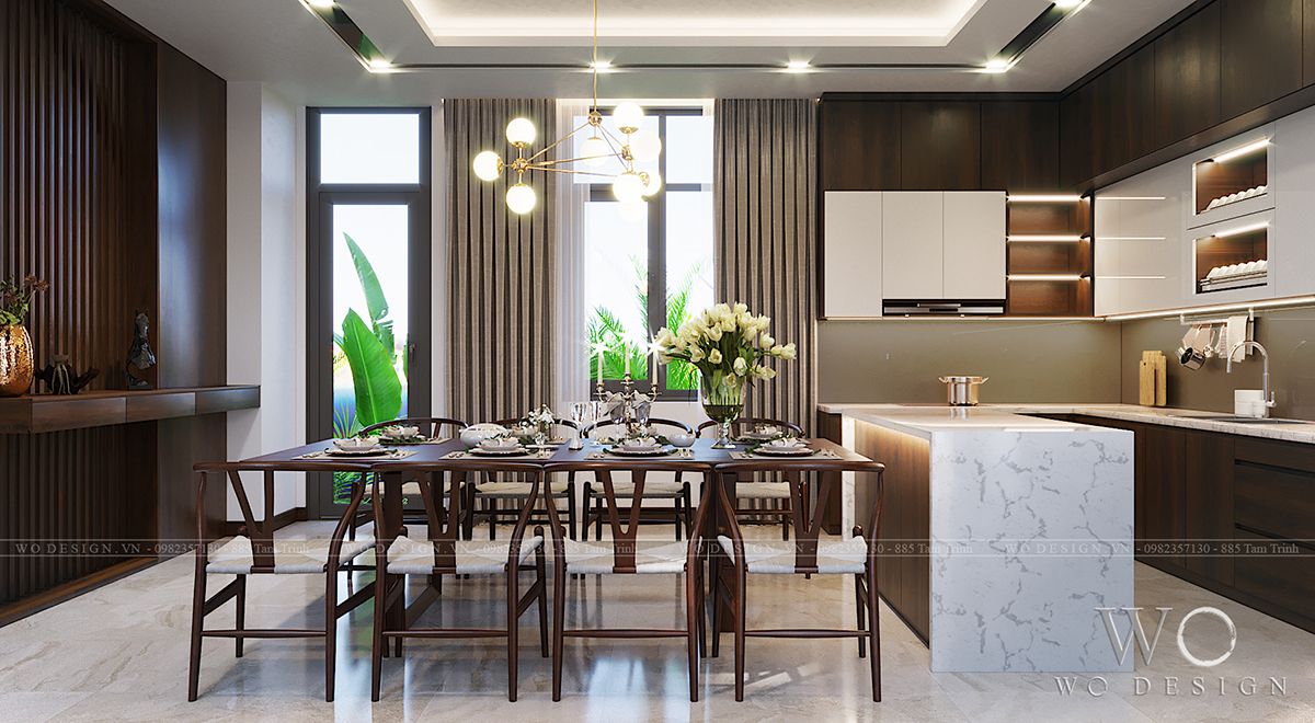 Biệt thự Bắc Ninh 200m2 (1 khách bếp + 4 ngủ) - Phong cách truyền thống