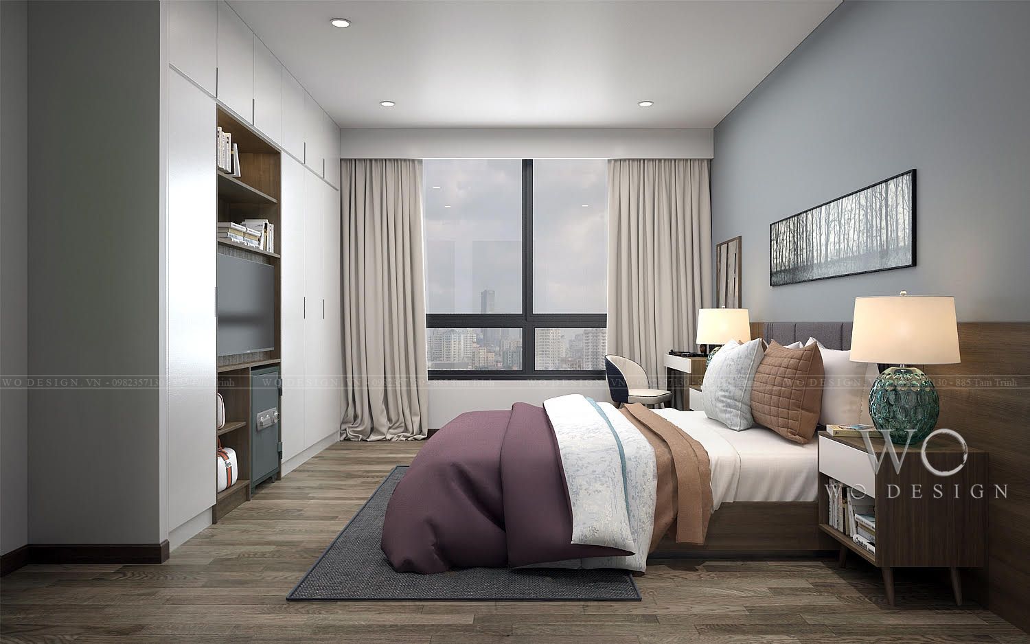Chung cư Times City T1 83m2 (2 ngủ, 1 khách, 1 phòng đọc sách)