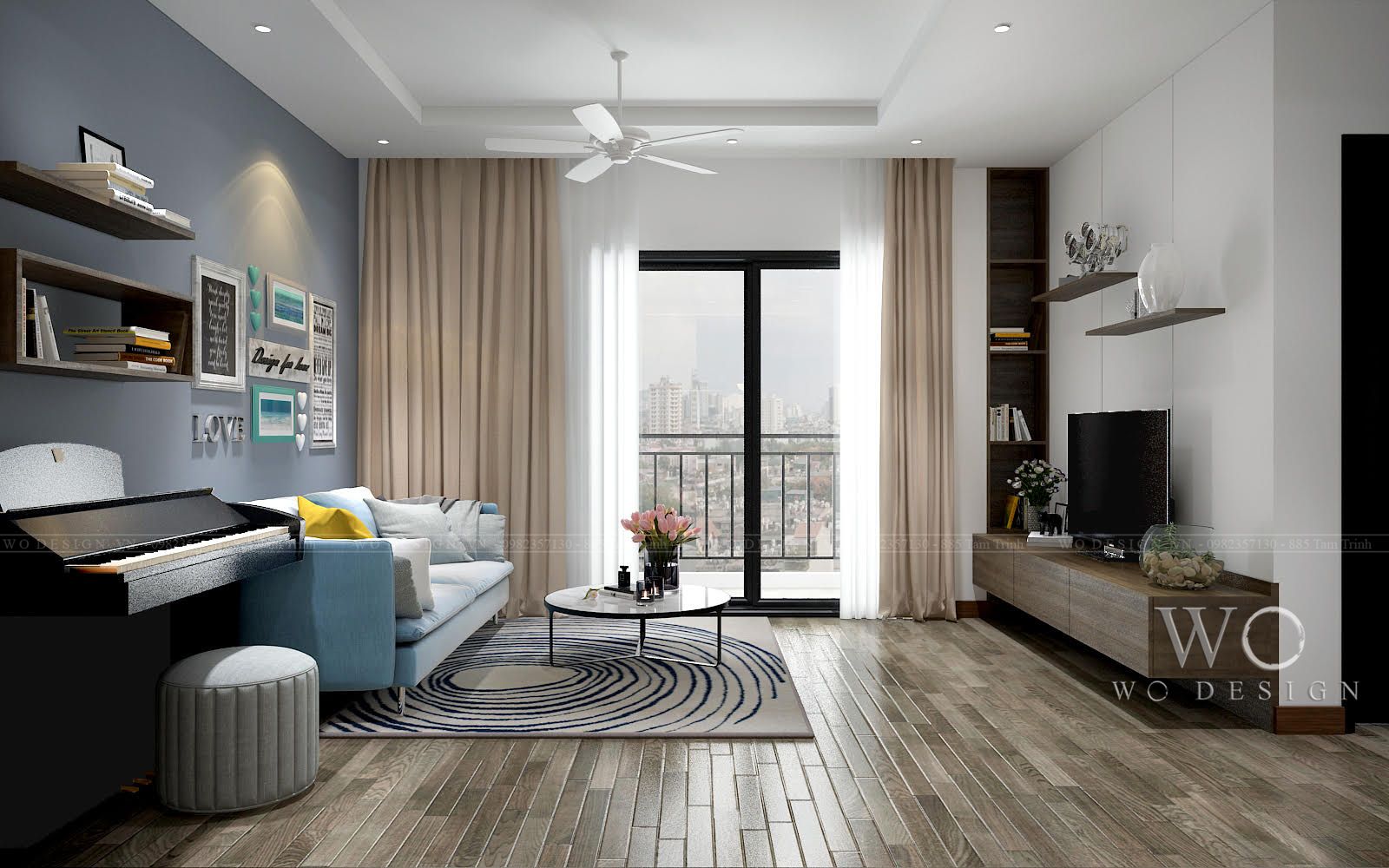 Chung cư Times City T1 83m2 (2 ngủ, 1 khách, 1 phòng đọc sách)