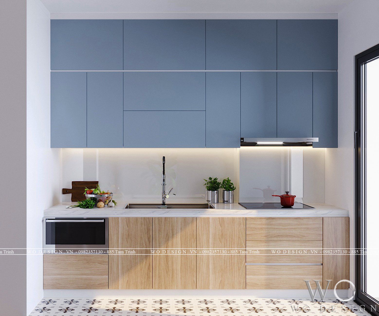 Chung cư Gelexia Riverside CT3 căn 1E 91m2 (3 ngủ + 1 khách bếp) - Phong cách Bazzar