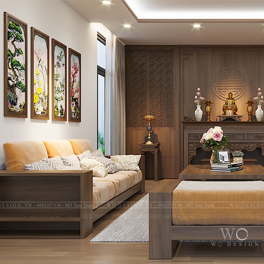 Biệt thự Bắc Ninh 200m2 (1 khách bếp + 4 ngủ) - Phong cách truyền thống