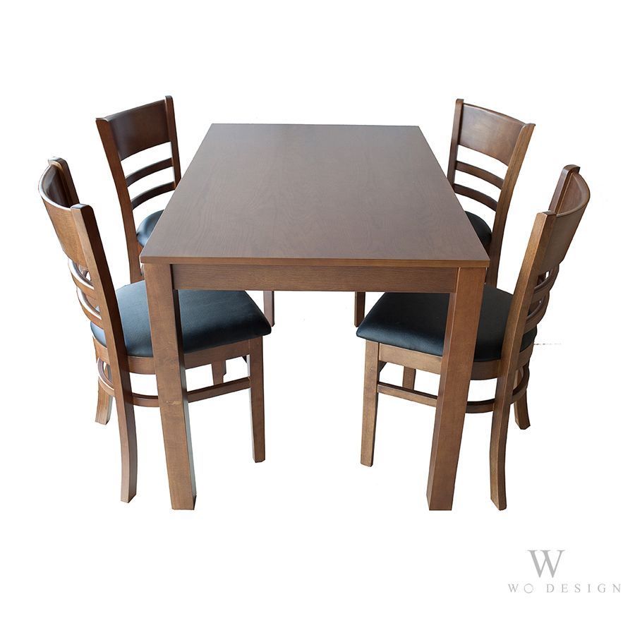 Bàn CABIN mặt veneer, chân gỗ cao su