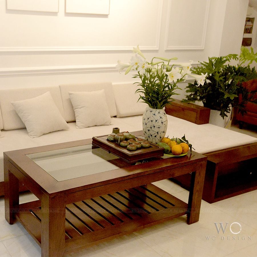Sofa gỗ sồi MỘC góc chữ L vải nỉ