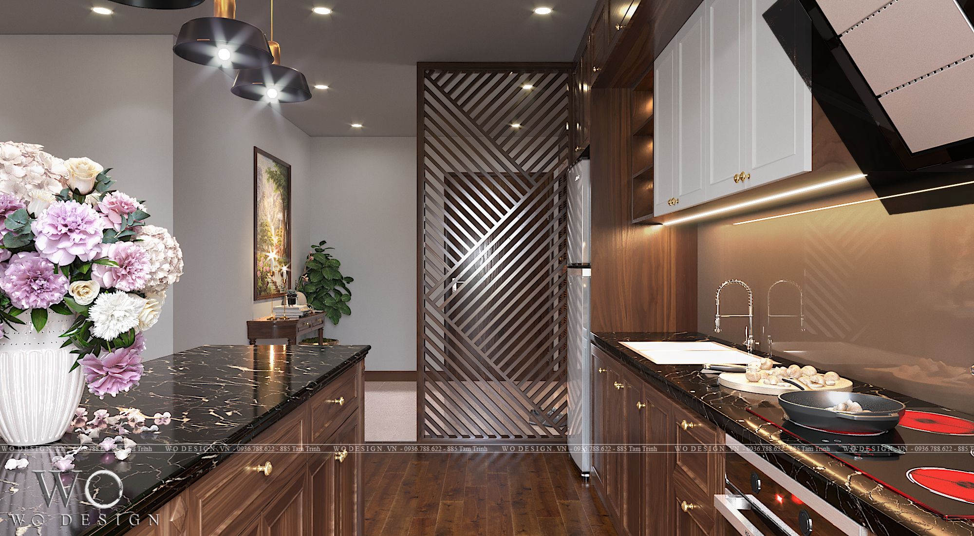 Chung cư GreenPark 18T3 120m2 (1 khách bếp + 2 ngủ + 1 phòng chơi) - Phong cách truyền thống + Hiện đại