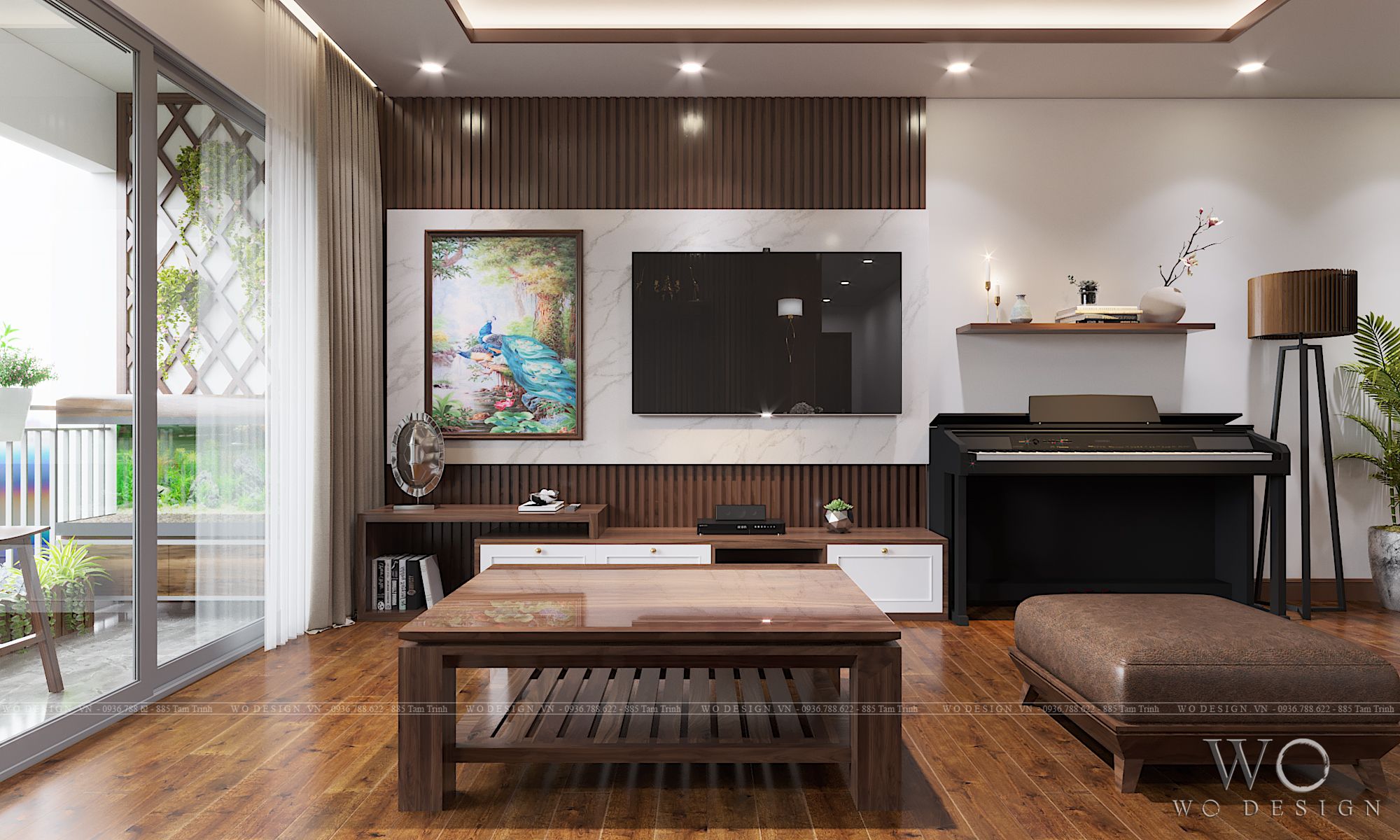 Chung cư GreenPark 18T3 120m2 (1 khách bếp + 2 ngủ + 1 phòng chơi) - Phong cách truyền thống + Hiện đại