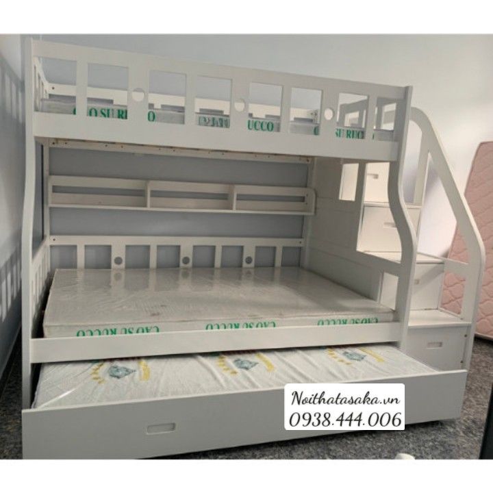 Giường 3 tầng Rich120 1m/1m2/1m tự nhiên