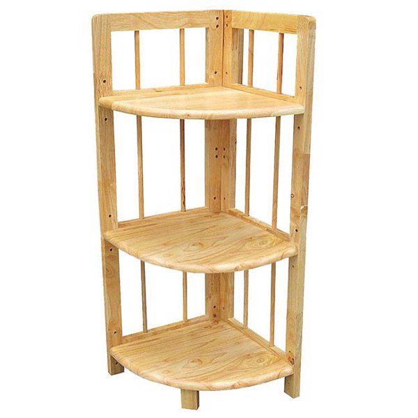KỆ GÓC GỖ NHÀ 3 TẦNG VÀNG