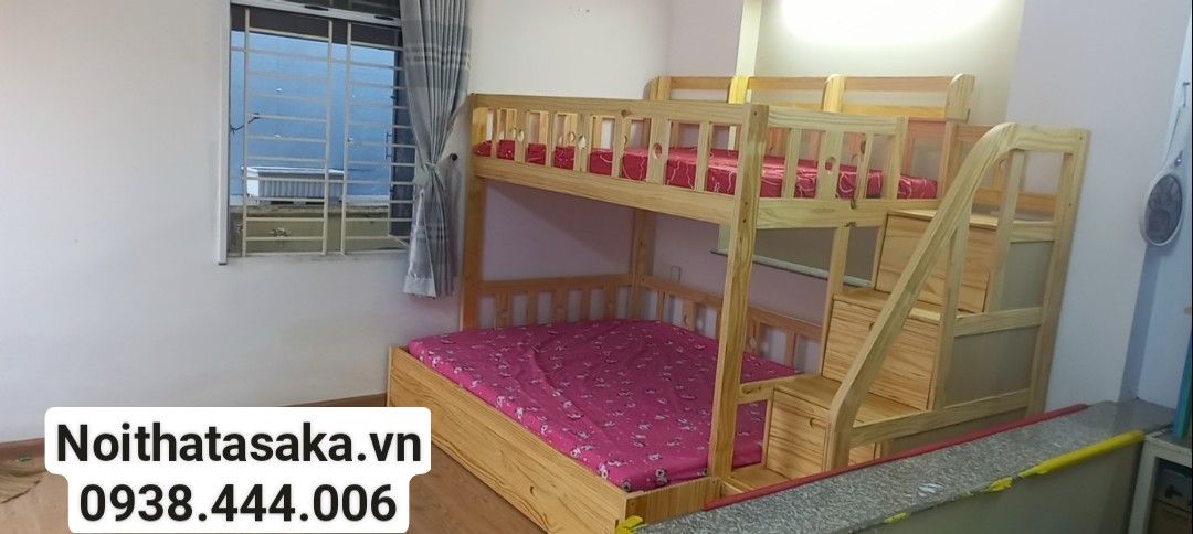 Giường 2 tầng Ben26 1m2/1m6 + 2 hộc