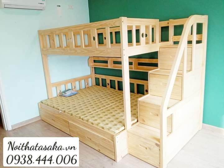 Giường 2 tầng Ben26 1m2/1m6 + 2 hộc