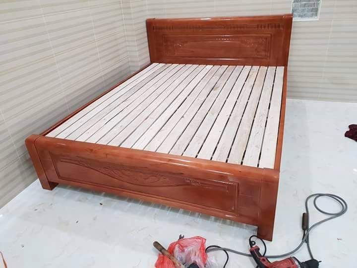  Giường gỗ Xoan Việt xuất khẩu cao cấp 1m6 