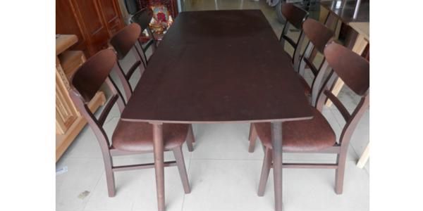 BÀN ĂN GỖ MANGO 6 GHẾ TRẮNG