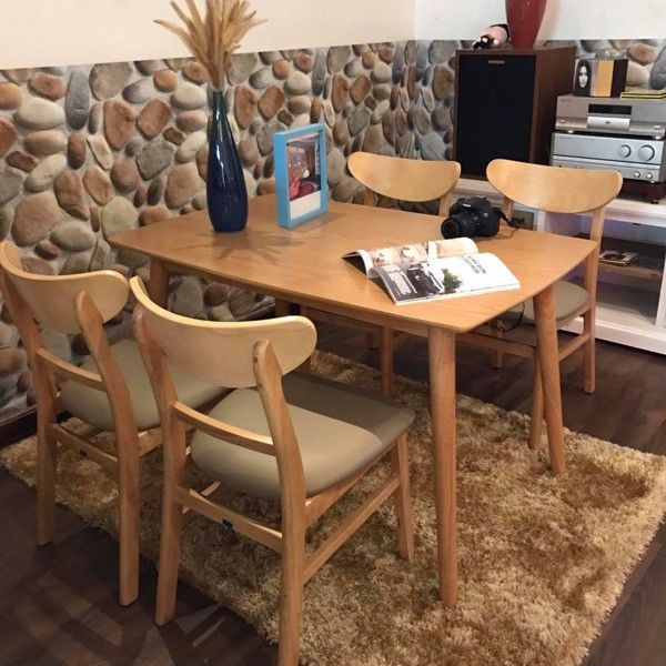 BÀN GỖ CAFE MANGO 4 GHẾ NÂU