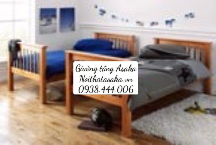 Giường 2 tầng gỗ xuất khẩu A012 size 1m màu nâu