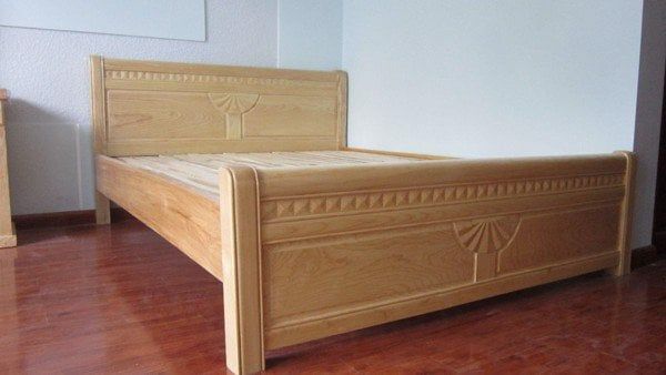 Giường gỗ Sồi Nga nhập khẩu cao cấp 1m2