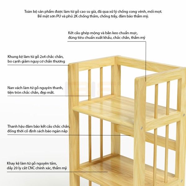  KÊ GỖ-SÁCH 3 TẦNG 50CM 