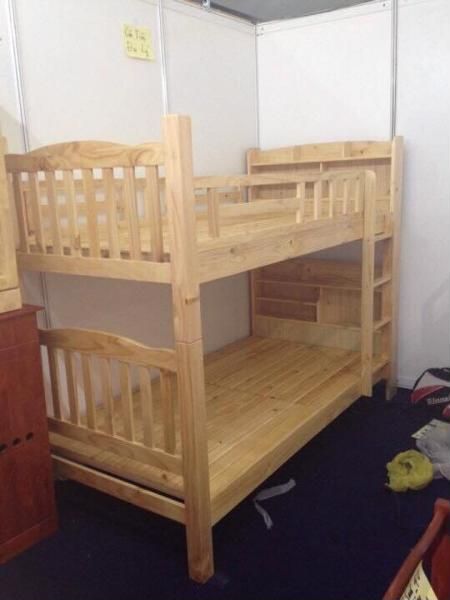 Giường tầng Nhật xuất khẩu gỗ tự nhiên ngăn sách