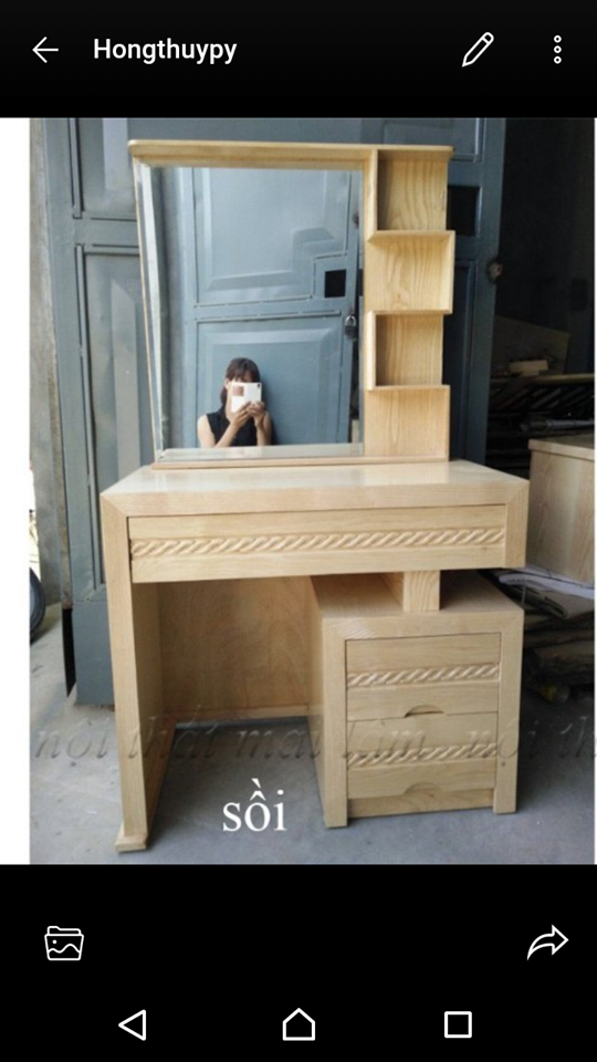 BÀN TRANG ĐIỂM GỖ SỒI NGA CAO CẤP