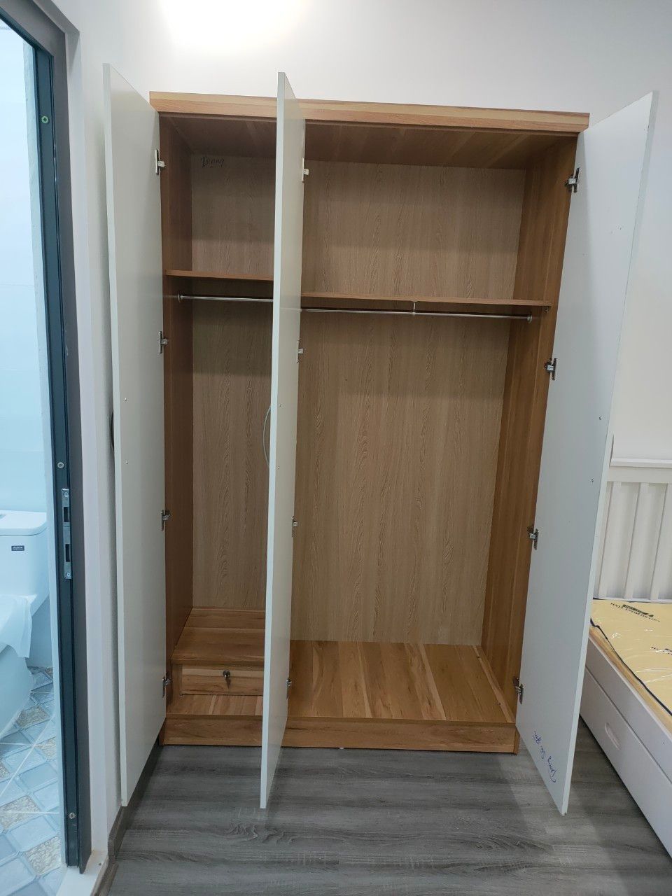 Tủ mdf melamine cao cấp 1m2 trắng