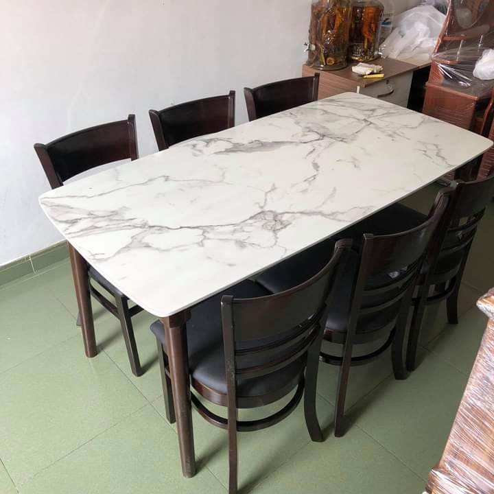 BỘ BÀN ĂN GIÃ ĐÁ 6 GHẾ NHIỀU MÀU
