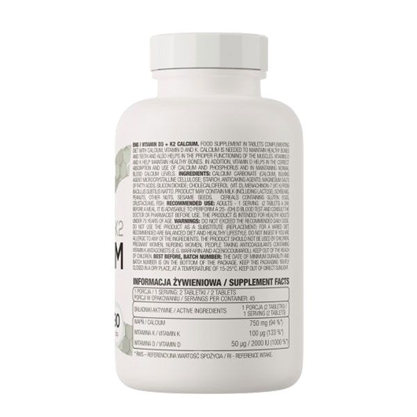 OstroVit Vitamin D3+K2 Calcium 90 VIÊN