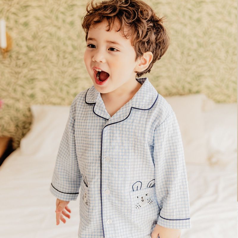 Bộ đồ bé trai Hàn Quốc Bebezoo dài tay _ Pijama Gấu Xanh