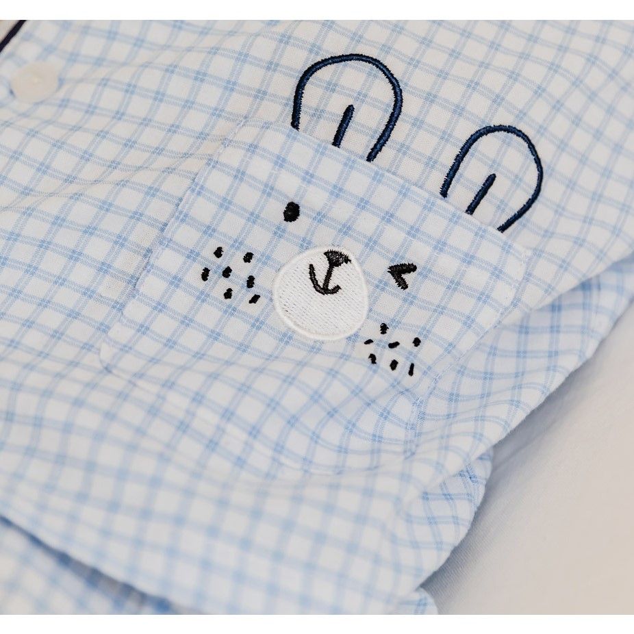 Bộ đồ bé trai Hàn Quốc Bebezoo dài tay _ Pijama Gấu Xanh